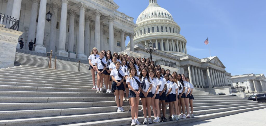Students in front of the capitol in Washington DC