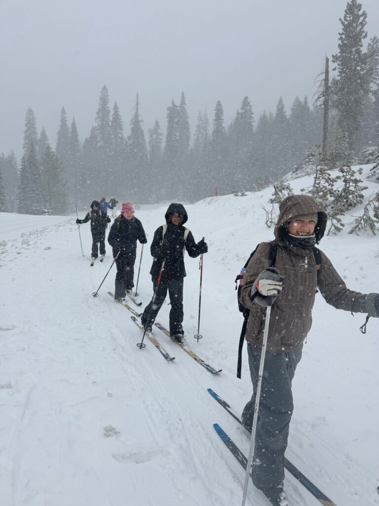 Students skiing in Yosemite